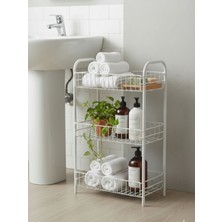 PremiumPort Çok Amaçlı Metal Banyo Rafı 80X40X23 Cm, Düzenleyici ve Şık Tasarım