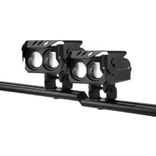 Astraled 2 Adet LED Spot Işık ve Sarı Beyaz Projektör Lens 2 Gözlü Dikdörtgen Baykuş LED Off Road Lamba Motosiklet