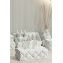 PremiumPort Kapitone Dokulu Peçetelik, Şık Masa ve Banyo Aksesuarı