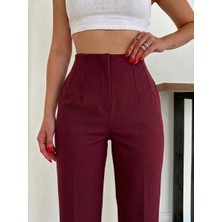 Lindalina Tekstil Kadın Slim Fit Zr Yüksek Bel Pensli Küçük Beden Kumaş Pantolon