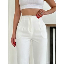 Lindalina Tekstil Kadın Slim Fit Zr Yüksek Bel Pensli Küçük Beden Kumaş Pantolon