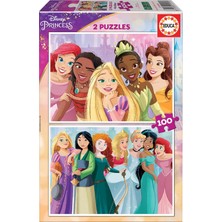 Educa 19298, Disney Prensesleri, Yetişkinler ve 5 Yaşındaki Çocuklar Için 2 x 100 Parça Bulmaca Seti
