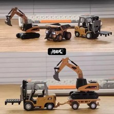 1/64 Kumandalı Mini Ekskavatör 2.4 Ghz USB Şarjlı Mini Metal Kepçe Excavator