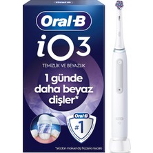 Oral-B Io3 Beyaz Şarjlı/elektrikli Diş Fırçası, 1 Fırça Başlığı, Uzun Ömürlü Pil