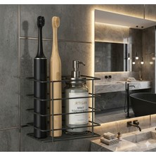 PremiumPort Pratik ve Şık Yapışkanlı Metal Diş Fırçalık, Hijyenik Kullanım Sağlar