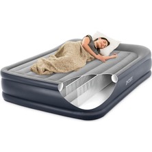 Intex 64136ND - Materasso Dura-Beam Yastık Dinlenme Deluxe Matrimoniale, Bicolore, Con Pompa Elettri