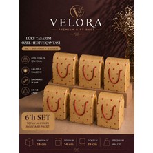 Kolix Velora 6'lı Premium Karton Poşet Hediye Paketi Karton Çanta  24X14X20CM