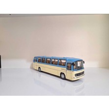 1:24 Ölçek 25 cm Mercedes-Benz O302 Sesli Işıklı Metal Model Otobüs Mavi Renk