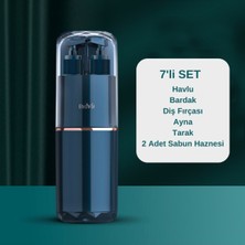 PremiumPort 7'li Lacivert Seyahat Dolum Şişesi Seti, Havalı ve Pratik Kullanım