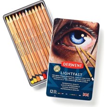 Derwent Lightfast Kalemler Seti 12 Renk - Metal Kutulu, Renkli Kalemler, 12 Adet, 14 x 198 x 118 mm 2302719