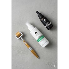 Elamour Saç ve Sakal Gürleştirme Bakım Seti – Titanyum Dermaroller - Saç Sakal Serumu ve Biberiye Suyu Seti