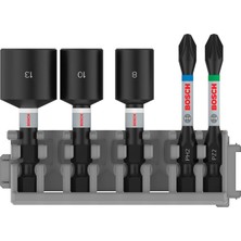 Bosch Professional Accessories 2608522350 Impact-Lokma Anahtar 8/10/13 + Bits, 0 W, 0 V