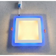 Cnl Kare Sıva Altı LED Spot Aydınlatma 16 Watt Çift Renk 3 Kademe Mavi Günışığı Gece Lambası Armatür
