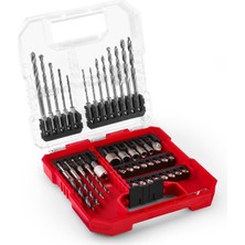 Orijinal Einhell L-Case 40 Parçalı Uç ve Matkap Seti (25 mm Uçlar, Hızlı Değiştirilebilir Uç Tutucu,