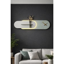 Serengeti Art Kardelen Ahşap Pilli Ledli Iskandinav Tarzı Salon Duvar Rafı Modern Çiçeklik 110 x 28 cm
