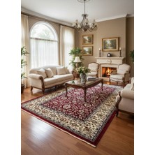 Asaryün Asar Yün Ipek H5500A Koyu Kırmızı Allover Çiçekli Halı 150X233