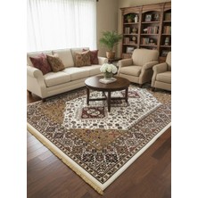Asar Yün Ipek H4320A Krem Kazak Desenli Klasik Halı 200X290