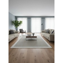 Veseo Armoni 40180B Krem Açık Bej Halı 200X290 | Balıksırtı Çerçeveli Halı