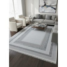 Sevimli Avanos AK107 Açık Gri Floş Modern Çerçeveli Halı 200X290