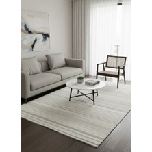 Stil 80265C Bej Halı 200X290 | Şeritli Etnik Bordürlü Modern Halı