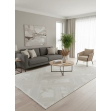 Veseo Armoni 40024A Krem Halı 200X290 | Çapraz Eskitme Desenli Halı