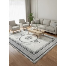 Kevser Kilyos NU1161 Antrasit Madalyonlu Halı 150X230