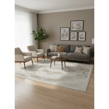 Asaryün Asar Yün Moda H6847 Bej Madalyonlu Klasik Halı 200X290