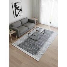 Bellino 4431 Beyaz Siyah Çizgili Gradyan Halı 120X180