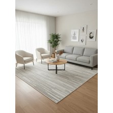 Excellence Narbe NB05 Krem Vizon Soyut Çizgi Dokulu Salon Halısı 150X220 — Doğal Desen