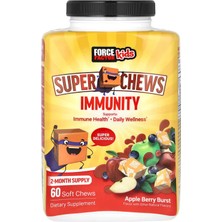 Force Factor Kids Super Chews Immunity Immune Health Apple Berry Burst 60 Soft Chews
