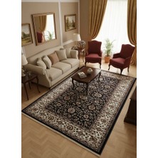 Asaryün Asar Yün Ipek H5500A Lacivert Allover Çiçekli Halı 150X233