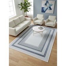 Çapan Armoni H6812A Gri Lacivert Bordürlü Halı 200X290