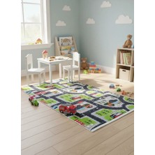 Bellino 5443 Gri Siyah Berberi Elmas Geometrik Halı 80X150