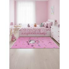 Bellino 5480 Pembe Sevimli Kedi Figürlü Kız Çocuk Halısı 80X150