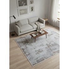 Bellino 4888 Beyaz Gri Eskitme Izgara Dokulu Halı 120X180