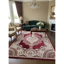 Asar Yün Ipek H4015A Koyu Kırmızı Bahçe Bölmeli Klasik Halı 200X290