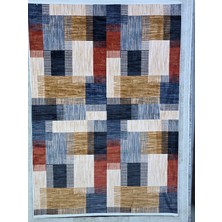 Bellino 4936 Mavi Kırmızı Patchwork Blok Halı 160X230