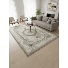 Çapan Armoni H7280A Açık Bej Gold Madalyonlu Lüks Halı 200X290