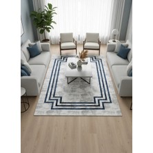 Çapan Armoni H5598B Lacivert Beyaz Bordürlü Halı 200X290