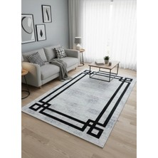 Bellino 4452 Beyaz Eskitme L-Köşe Bordürlü Halı 120X180