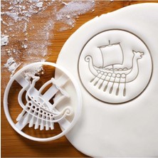 Hobist Viking Gemisi Kurabiye Kalıbı ve Şeker Hamuru Kalıbı Beyaz