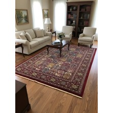 Hereke Classic 3078L Kırmızı Bahçe Bölmeli Klasik Halı 200X290