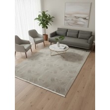Veseo Armoni 40194B Krem Açık Bej Halı 200X290 | Oval Yiv Bej Krem Halı