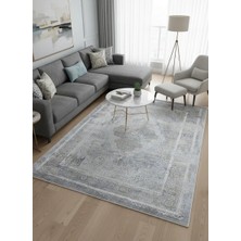 Asaryün Asar Yün Moda H4886 Mavi Klasik Madalyonlu Halı 200X290