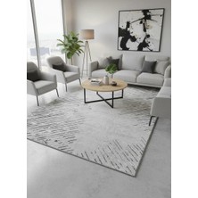 Kevser Kilyas NU1152 Antrasit Geometrik Çapraz Desenli Halı 200X290