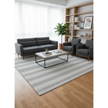 Kevser Kilyos NU1147 Gri Ince Çizgili Dokuma Halı 150X230