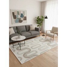 Veseo Armoni 40194A Krem Açık Bej Halı 200X290 | Oval Kavisli Krem Bej Halı