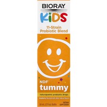Bioray Kids Ndf Tummy 11-Strain Children's Probiotics Blend Raspberry 2 Fl Oz 60 ml