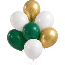 Patladı Gitti Mezuniyet Temalı Yeşil Gold Konsepti 10'lu Balon Balon Seti