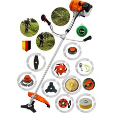 Lieber German 10 Pcs Full Setli Yan Tipi Benzinli Ot Çalı Çim Biçme Tırpan Makinesi